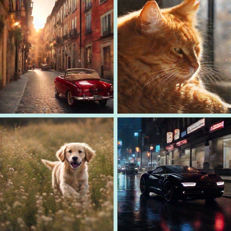 SDXL-Turbo images quantized with Chameleon at W4A8